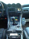 View of center console (VCR Visable in console and LCD Monitor playing movie)